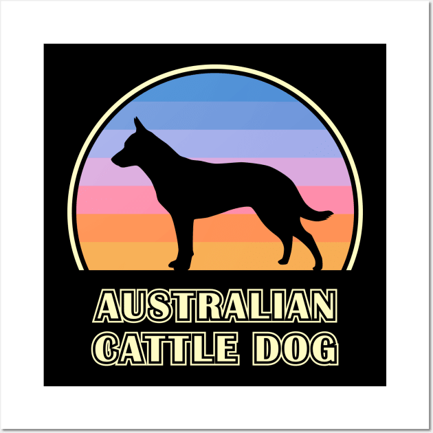 Australian Cattle Dog Vintage Sunset Dog Wall Art by millersye